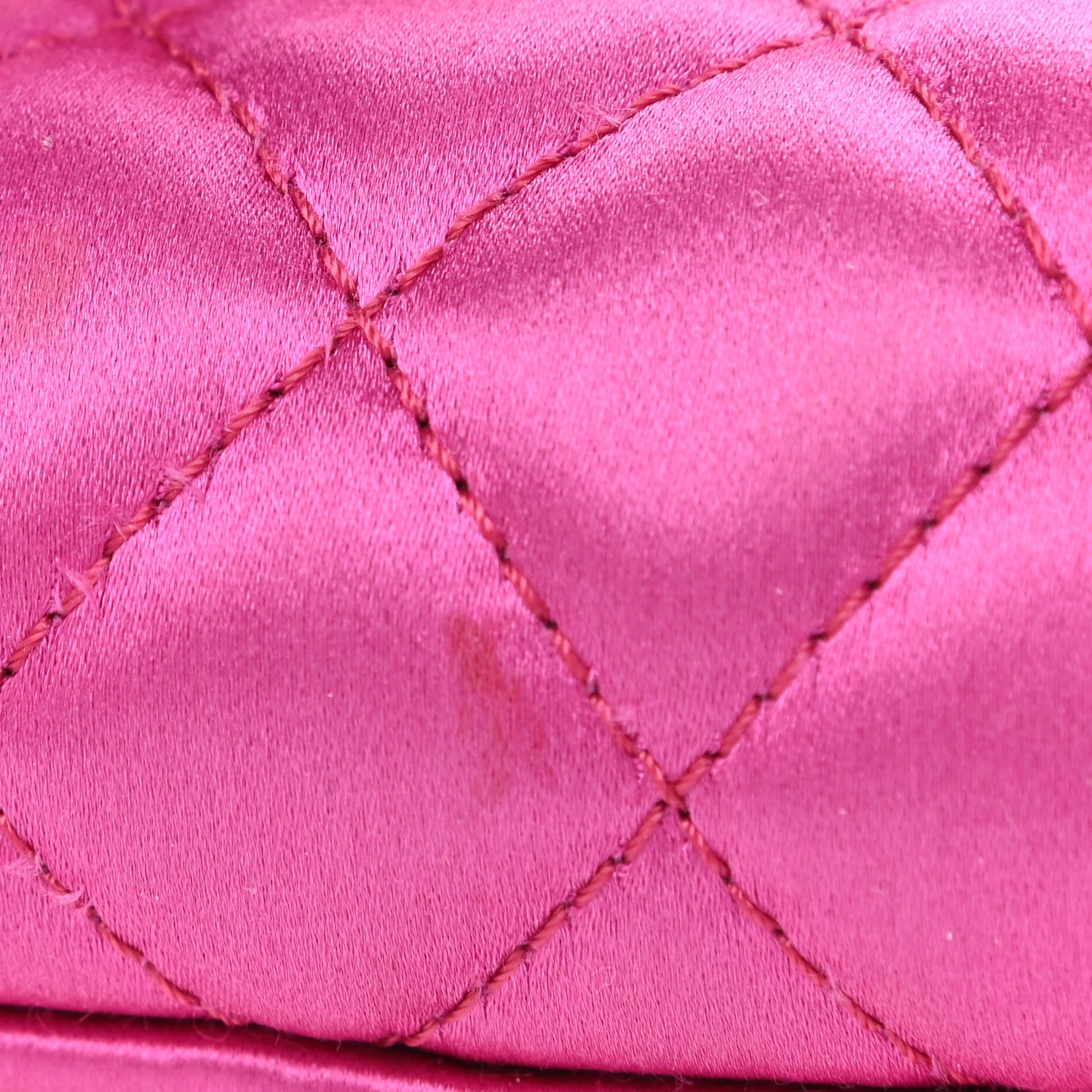 Chanel Satin Quilted Flap Clutch Fuchsia 6 of 10