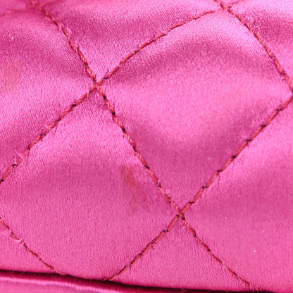 Chanel Satin Quilted Flap Clutch Fuchsia 6 of 10