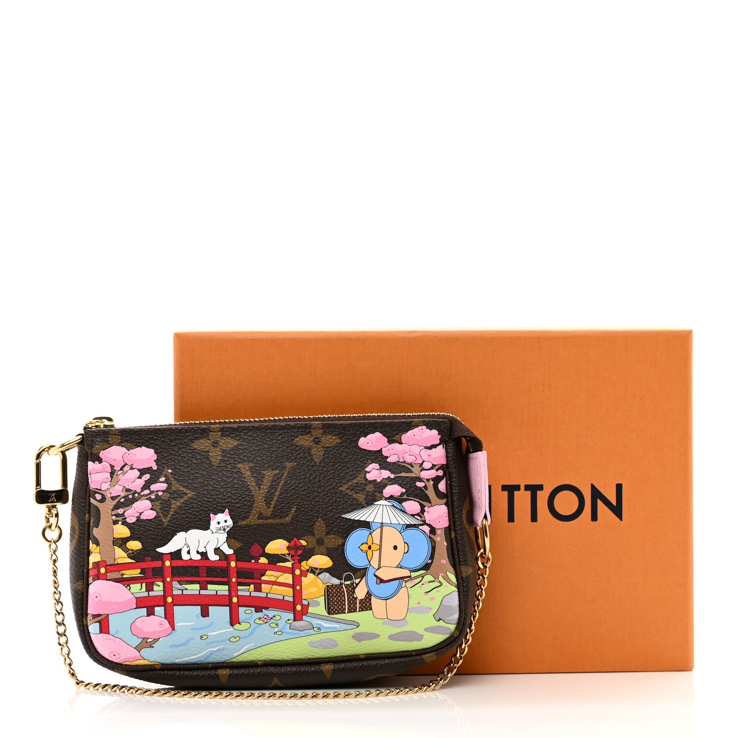 Louis Vuitton Monogram 2021 Christmas Animation Japanese Garden Mini Pochette Accessories Wisteria Pink 8 of 8