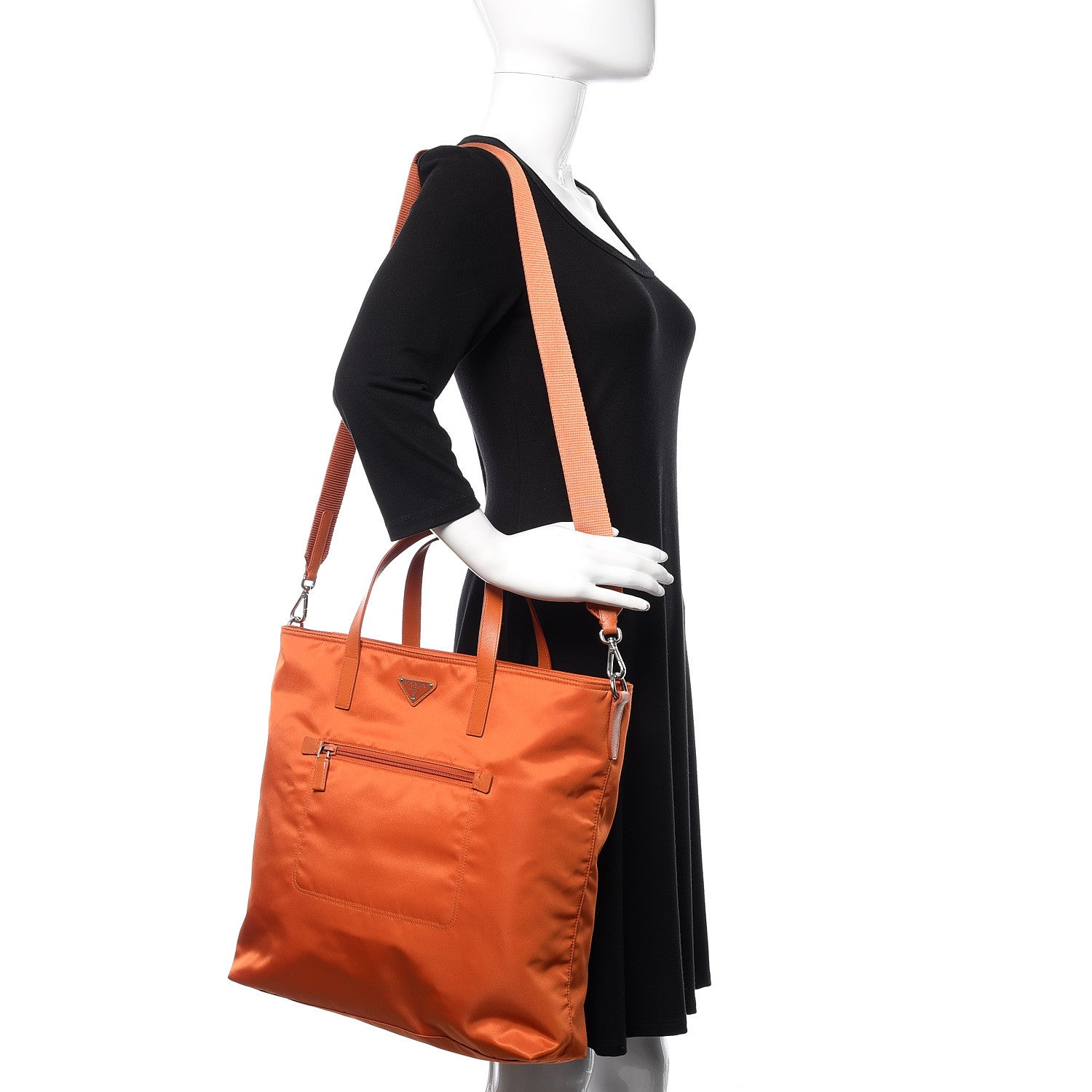 Prada Tessuto Nylon Tote Papaya 2 of 10