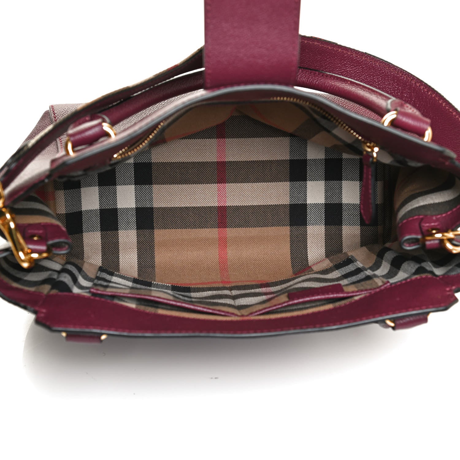 Burberry Soft Grain Medium Buckle Tote Dark Plum 5 of 15