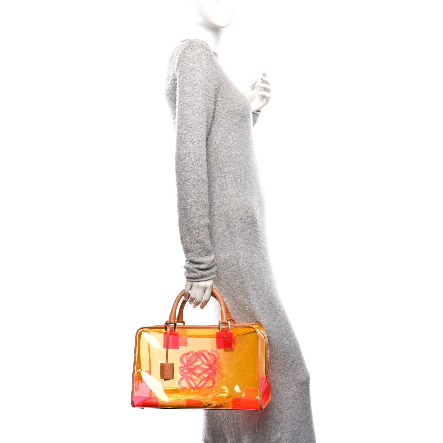 LOWEWE アマソナ36 クリアバッグ PVC オレンジピンク Loewe PVC Amazona 36 Orange Yellow Multicolor 1845205 – FASHIONPHILE