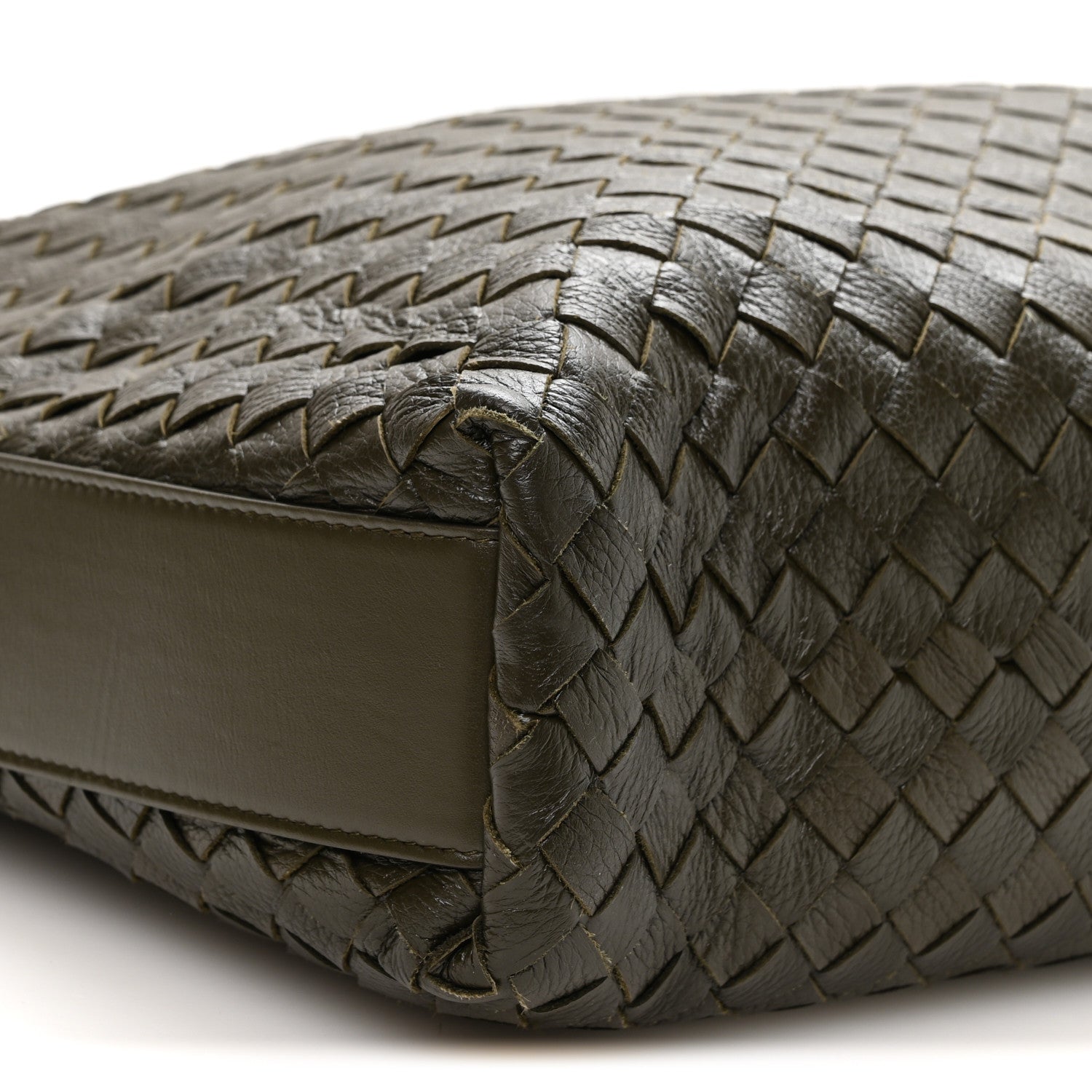 Bottega Veneta Deerskin Intrecciato Medium Traveler Hobo Kaki 8 of 10