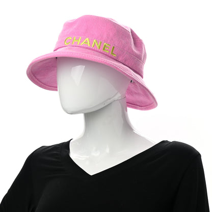 Chanel Denim Logo Bucket Hat M Pink Yellow 3 of 9
