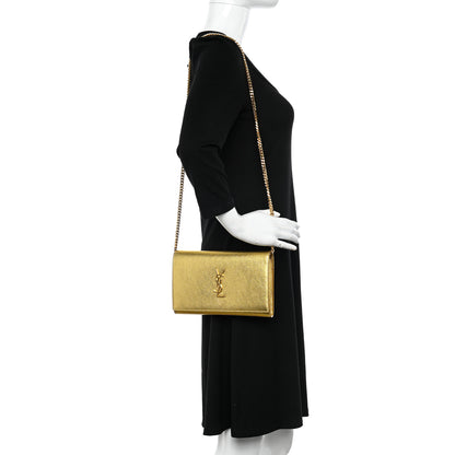Saint Laurent Metallic Calfskin Monogram Chain Wallet Gold 2 of 11