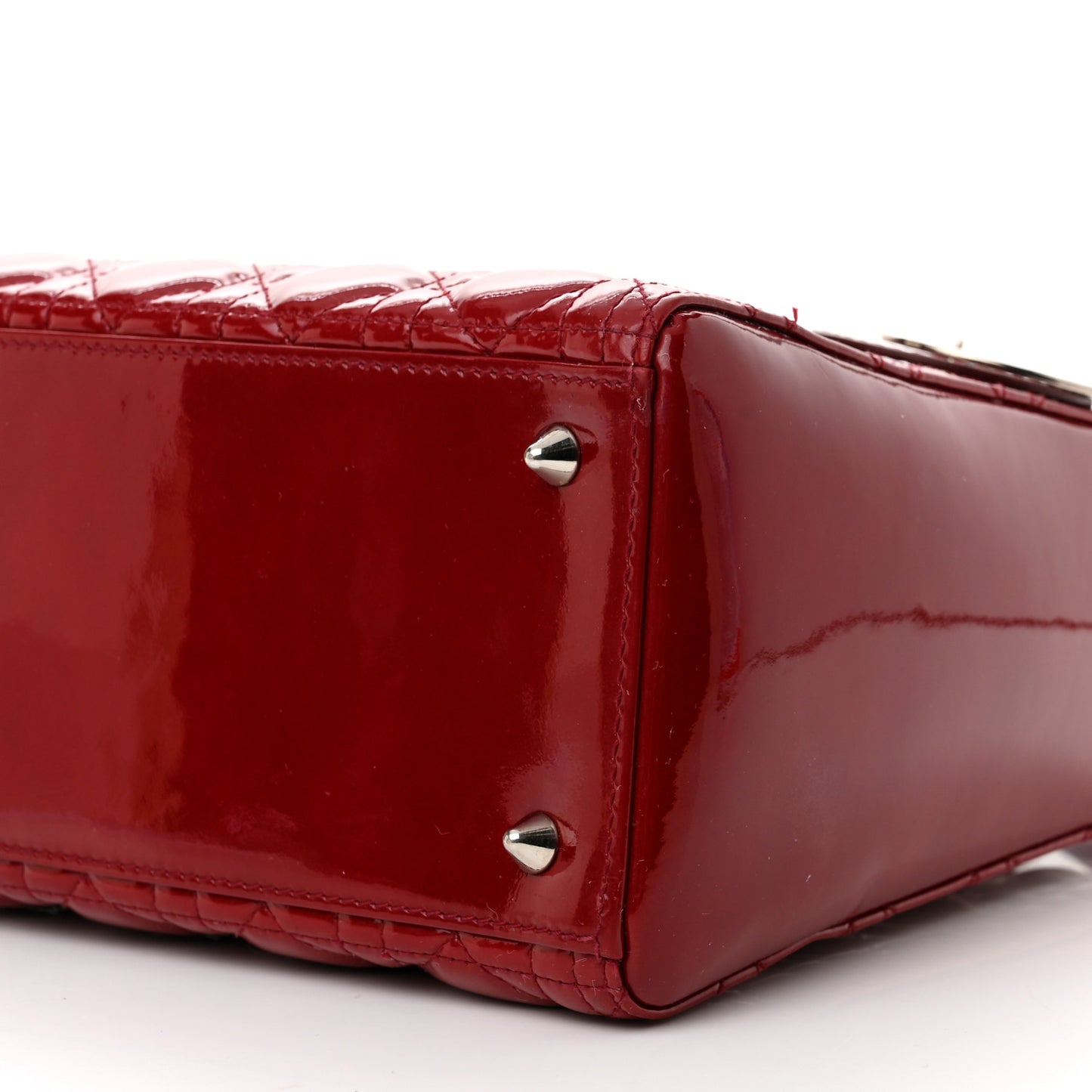 Patent Cannage Medium Lady Dior Red