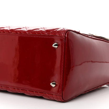 Christian Dior Patent Cannage Medium Lady Dior Red 10 of 12