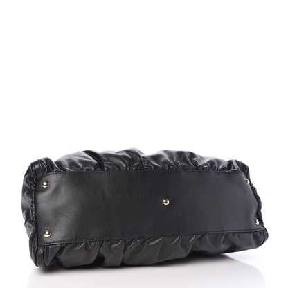 Gucci Calfskin Large D Gold Ring Shoulder Bag Black 4 of 14
