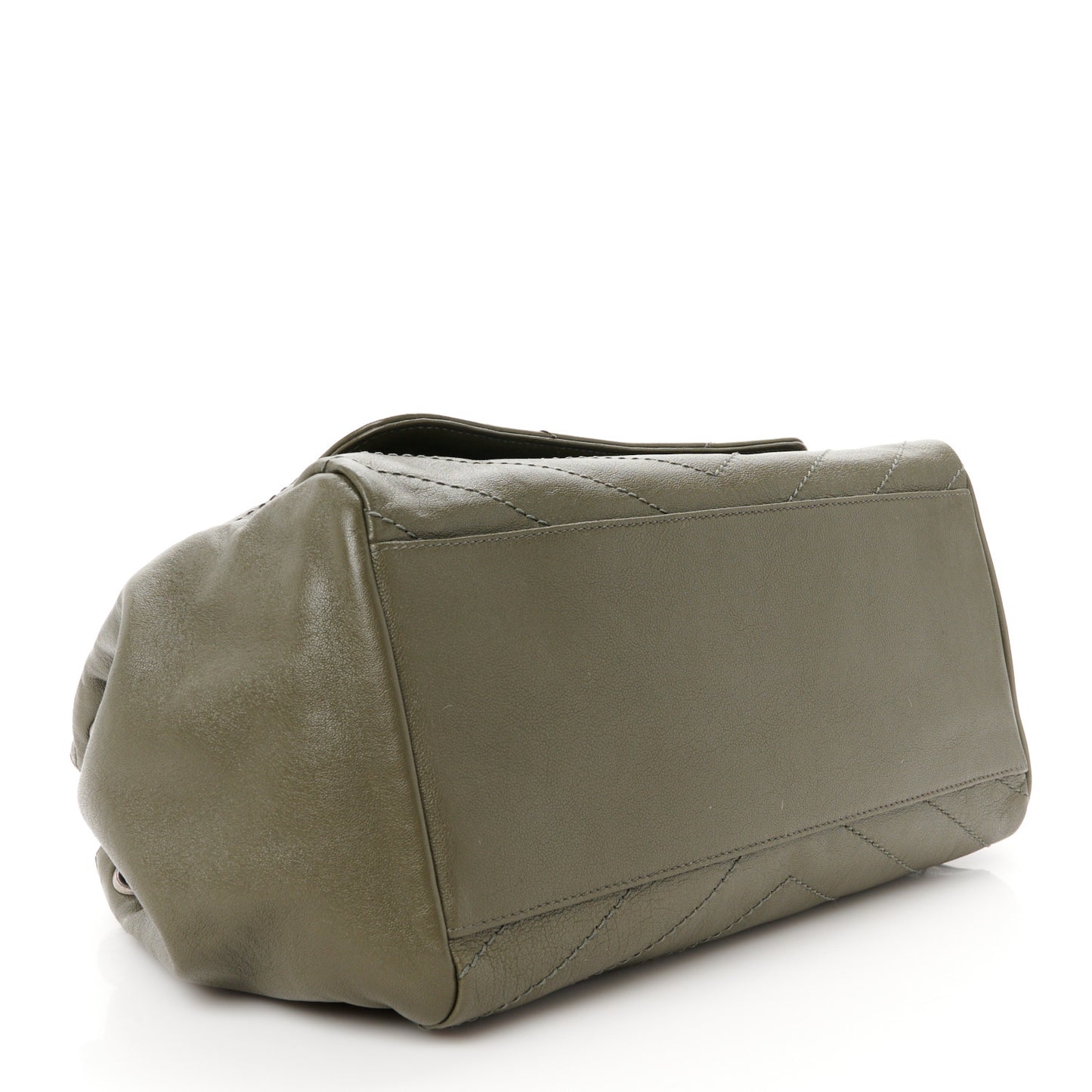 Vintage Lambskin Chevron Monogram Medium Nolita Military Olive