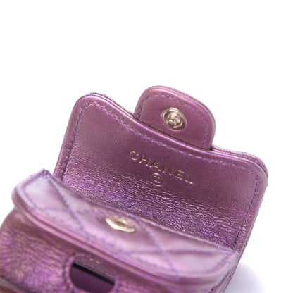 Chanel Iridescent Lambskin Quilted Airpods Pro Case Purple 7 of 10