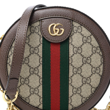 Gucci GG Supreme Monogram Web Mini Ophidia Round Shoulder Bag Brown 10 of 10