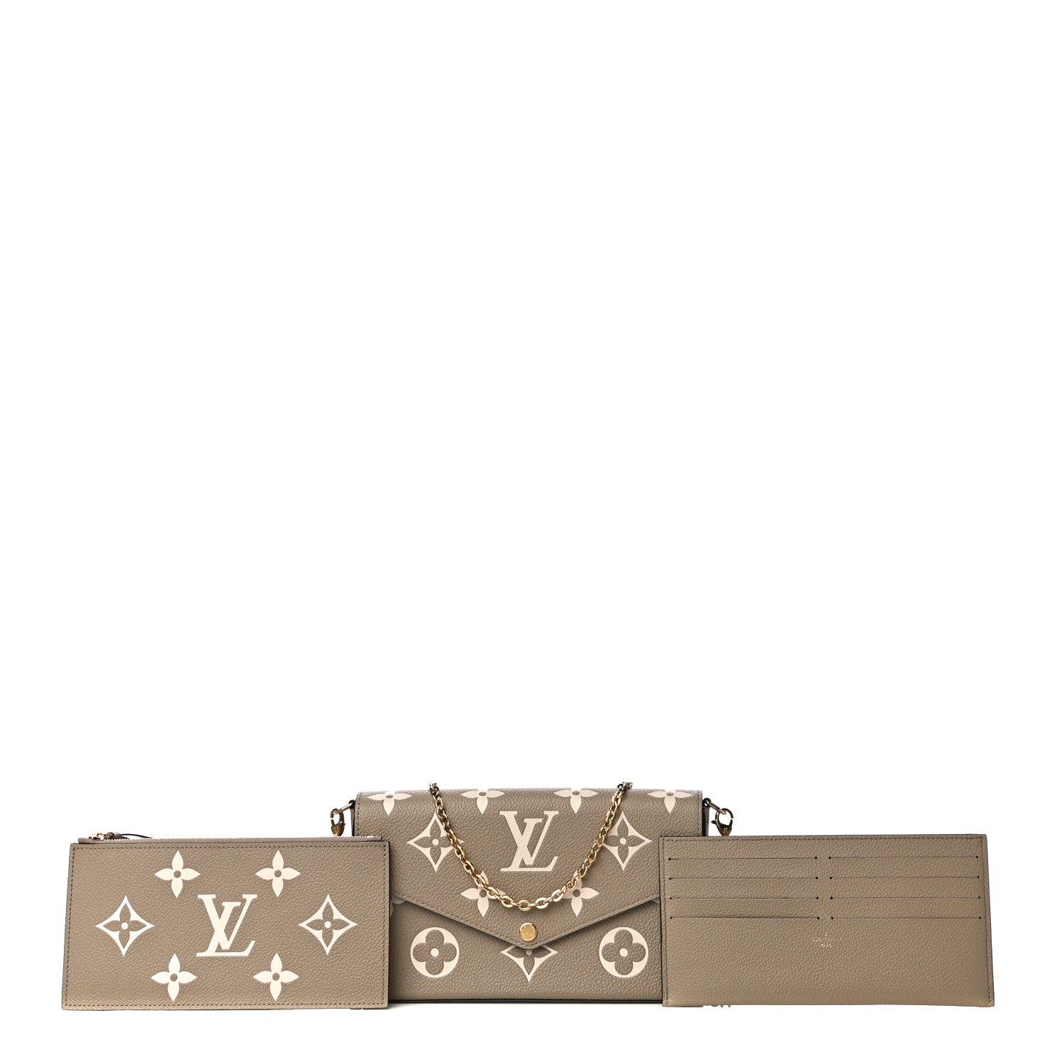 Louis Vuitton Empreinte Monogram Giant Felicie Pochette Tourterelle Creme 5 of 14