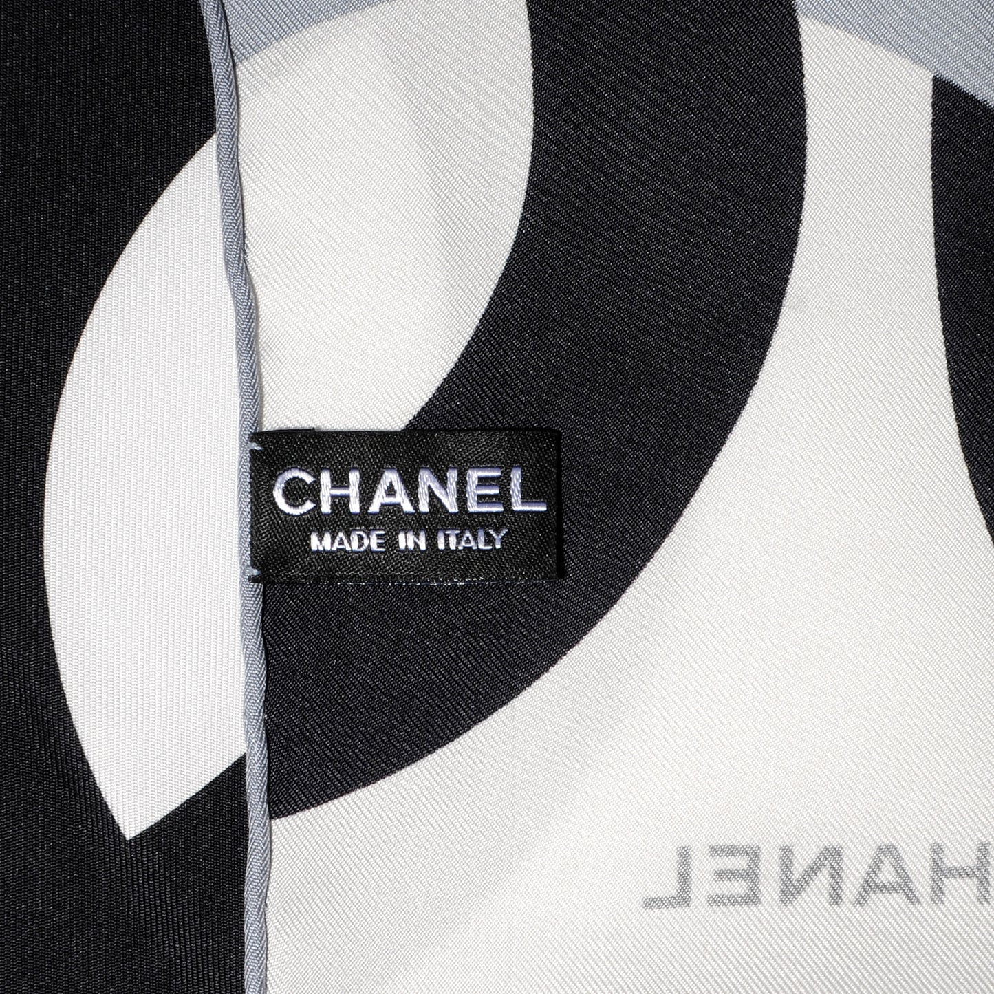 Silk CC Logo Scarf White