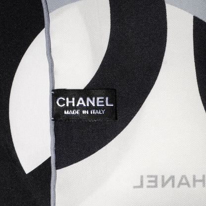 Chanel Silk CC Logo Scarf White 5 of 6