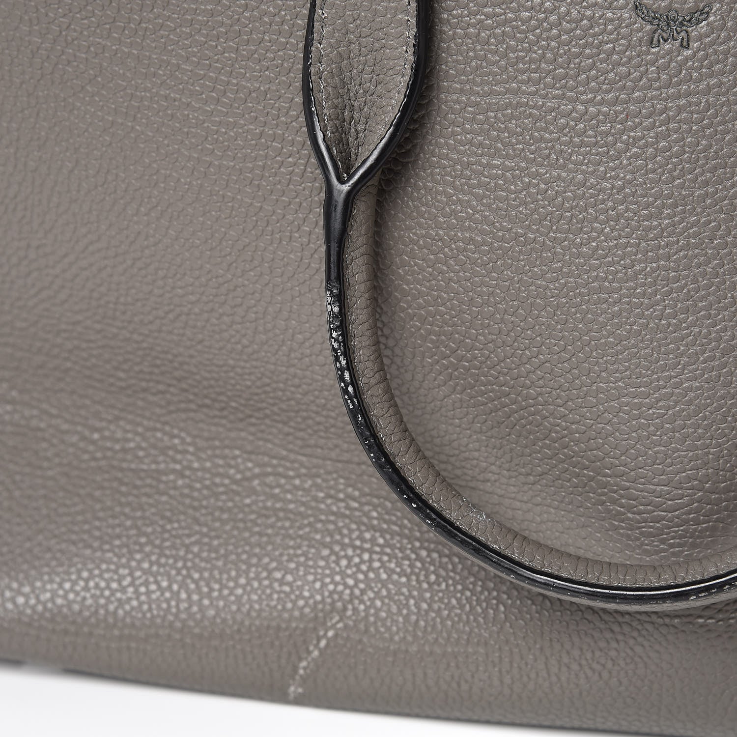 MCM Grained Calfskin Medium Ella Boston Grey 8 of 10