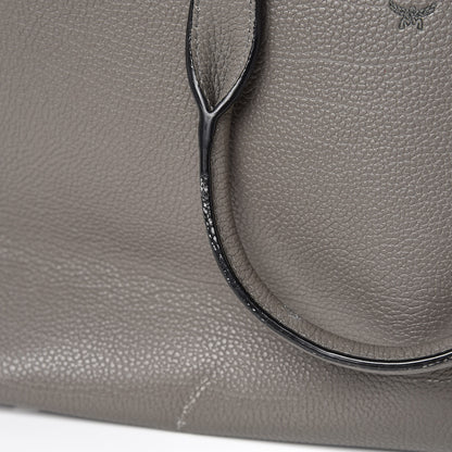 MCM Grained Calfskin Medium Ella Boston Grey 8 of 10
