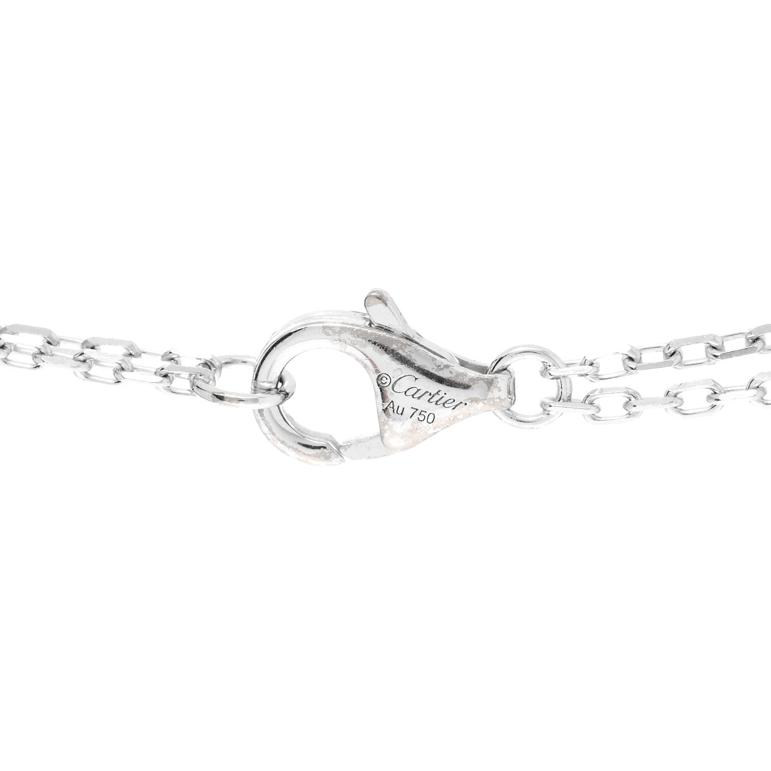 Cartier 18K White Gold 2 Diamond LOVE Necklace 4 of 5