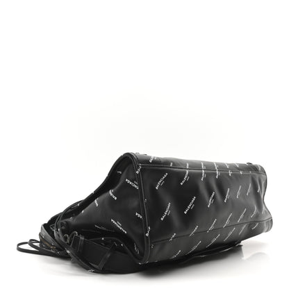 Balenciaga Veau Allover Logo Classic Hardware City Black White 5 of 11