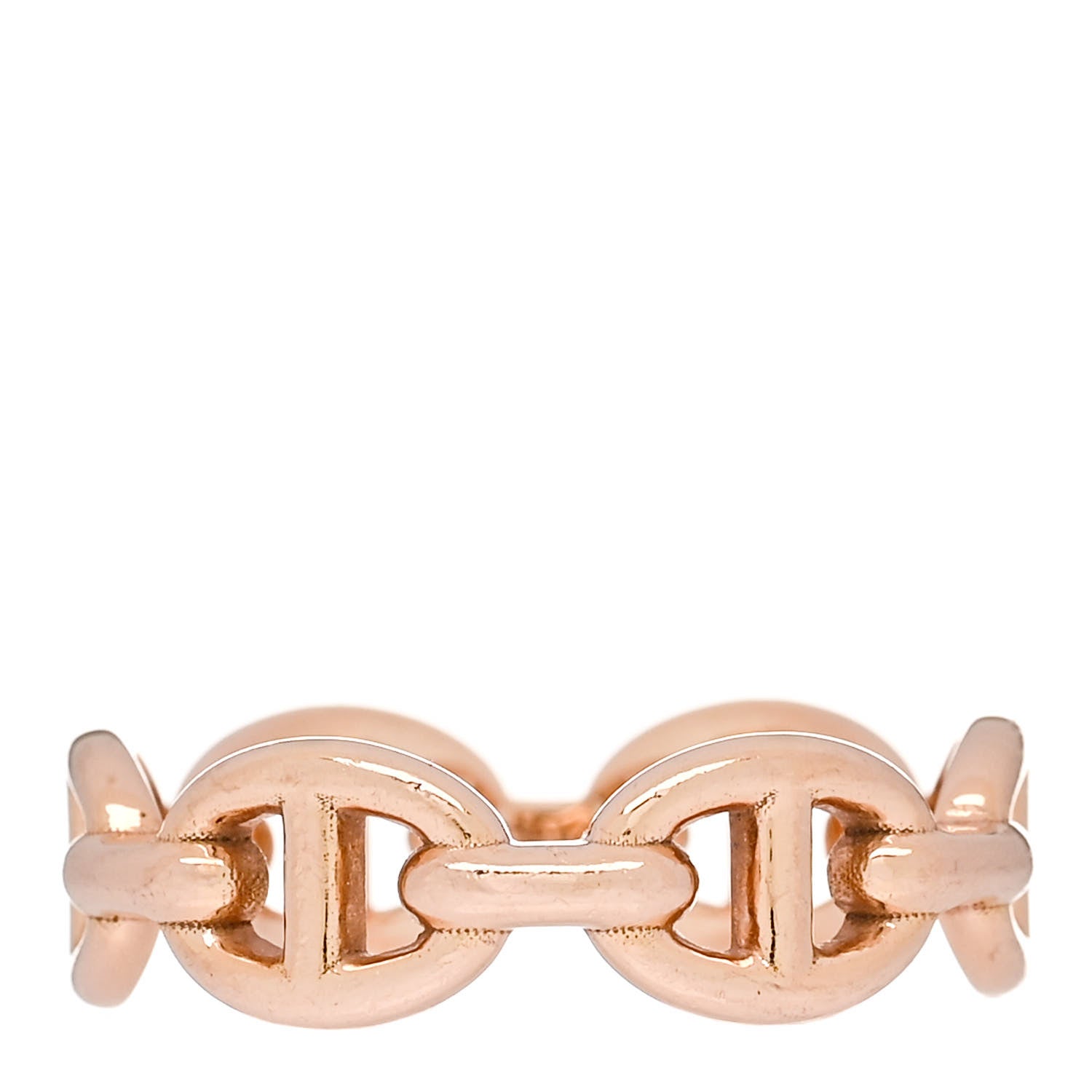 Hermes 18K Rose Gold PM Chaine d'Ancre Enchainee Ring 51 5.75 1 of 7
