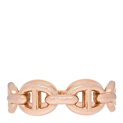 Hermes 18K Rose Gold PM Chaine d'Ancre Enchainee Ring 51 5.75 1 of 7