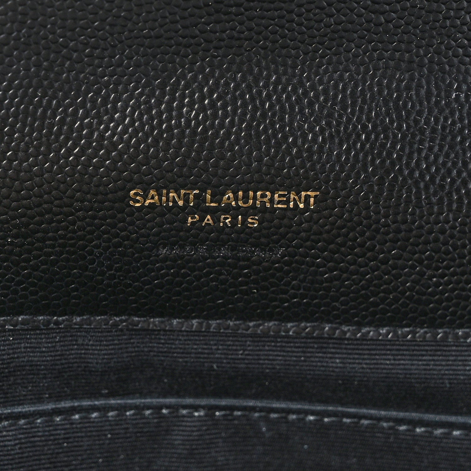 Saint Laurent Grain De Poudre Matelasse Chevron Monogram Envelope Clutch Black 6 of 9
