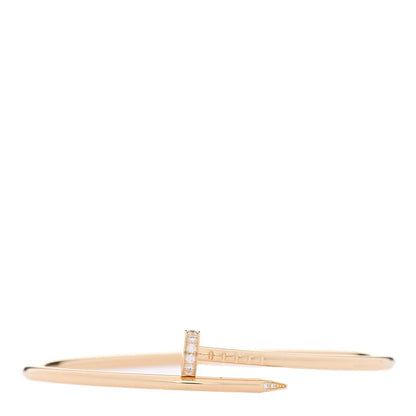 Cartier 18K Yellow Gold Diamond Small Juste Un Clou Bracelet 17 1 of 5