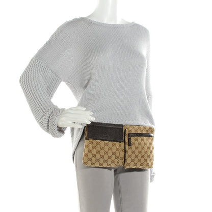 Louis Vuitton GUCCI GG Monogram Double Pocket Belt Bag Dark Brown 2 of 7