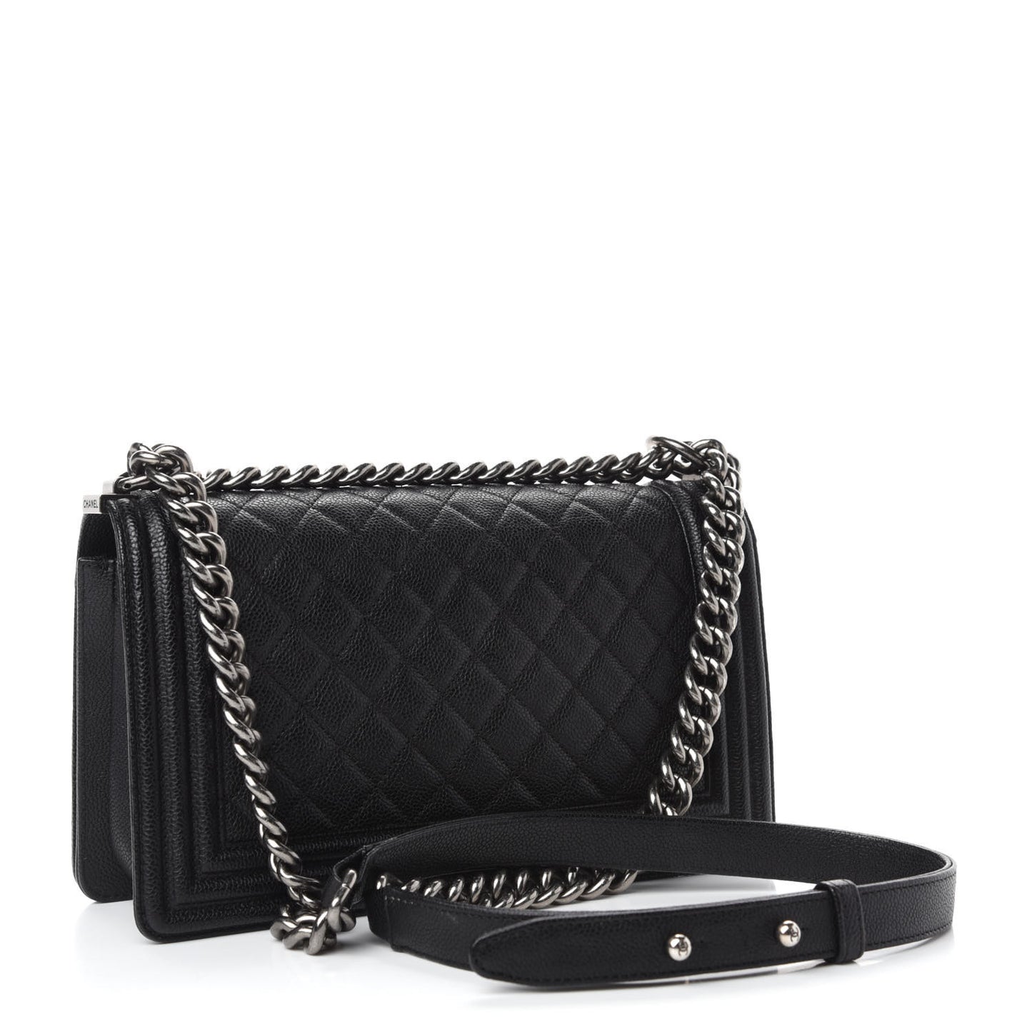 Caviar Quilted Medium Boy Flap Black