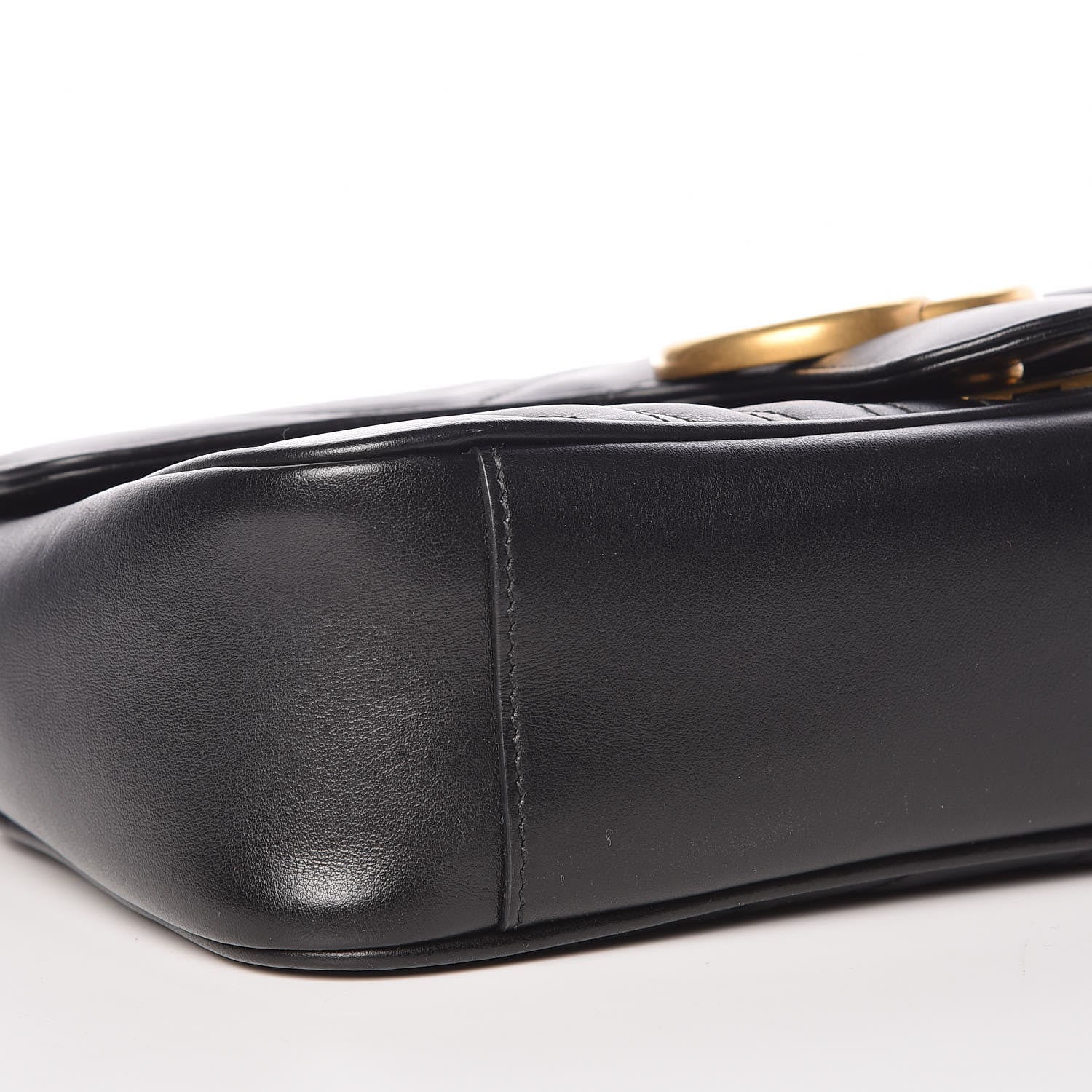 Gucci Calfskin Matelasse Small GG Marmont Shoulder Bag Black 8 of 9