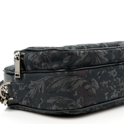 Versace Fabric Jacquard Calfskin Barocco Messenger Crossbody Bag Black 9 of 10
