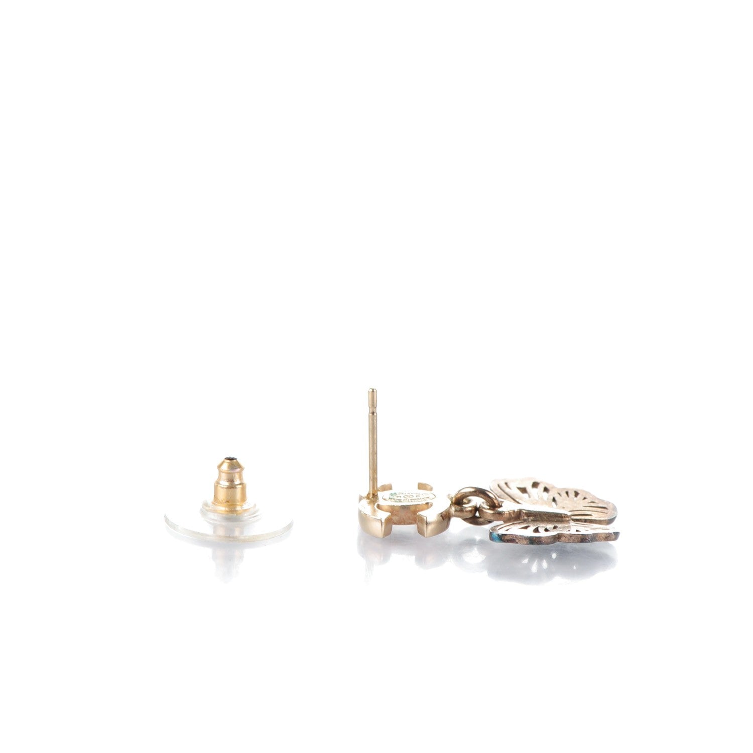 Chanel Crystal CC Butterfly Earrings Gold 4 of 6