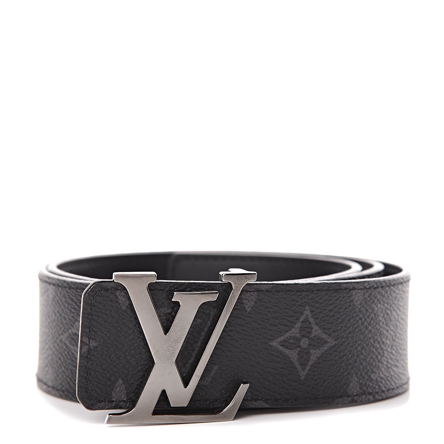 Calfskin Monogram Eclipse LV Initiales Reversible Belt 80 32