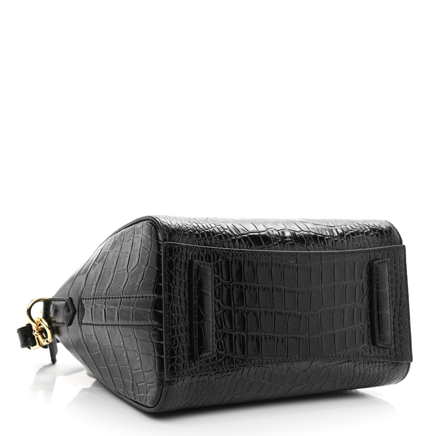 Calfskin Crocodile Embossed Mini Antigona Black