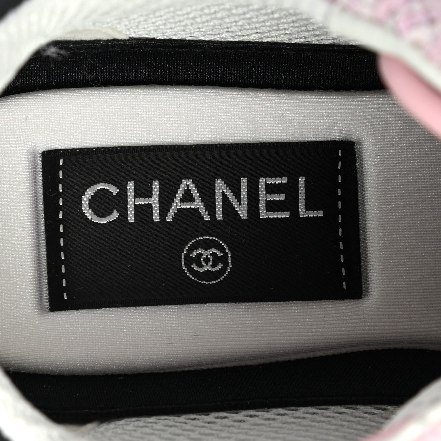 Chanel Tweed Suede Calfskin CC Sneakers 36.5 Gray Pink 6 of 7