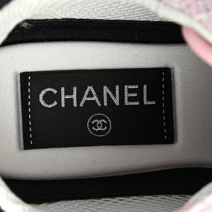 Chanel Tweed Suede Calfskin CC Sneakers 36.5 Gray Pink 6 of 7
