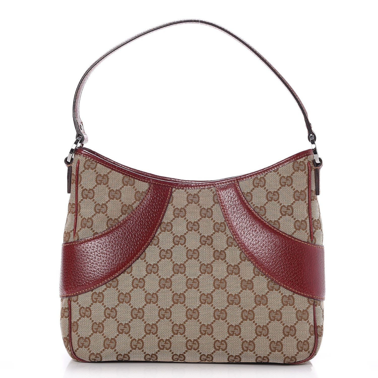 Gucci Monogram Calfskin Shoulder Bag Hobo Red 1 of 7