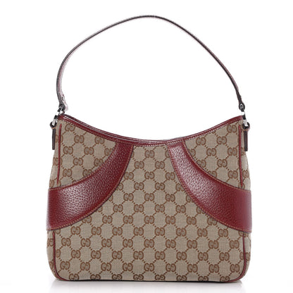 Gucci Monogram Calfskin Shoulder Bag Hobo Red 1 of 7