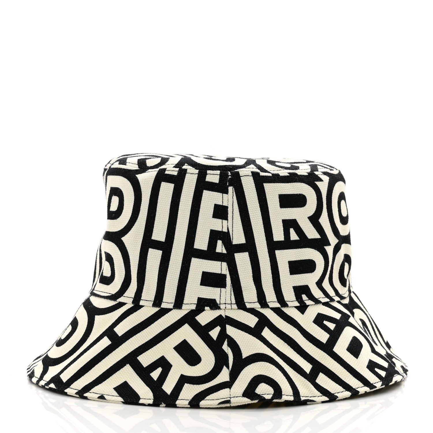 Fendi x MARC JACOBS Canvas Logo Print Bucket Hat S Black White 5 of 7