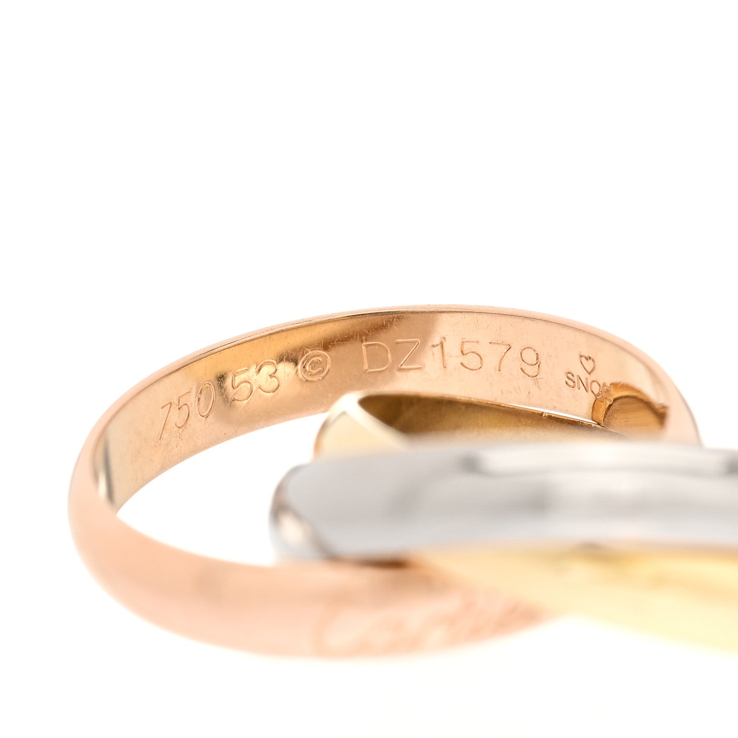 Cartier 18K Pink Yellow White Gold Classic Trinity Ring 53 6.25 3 of 3