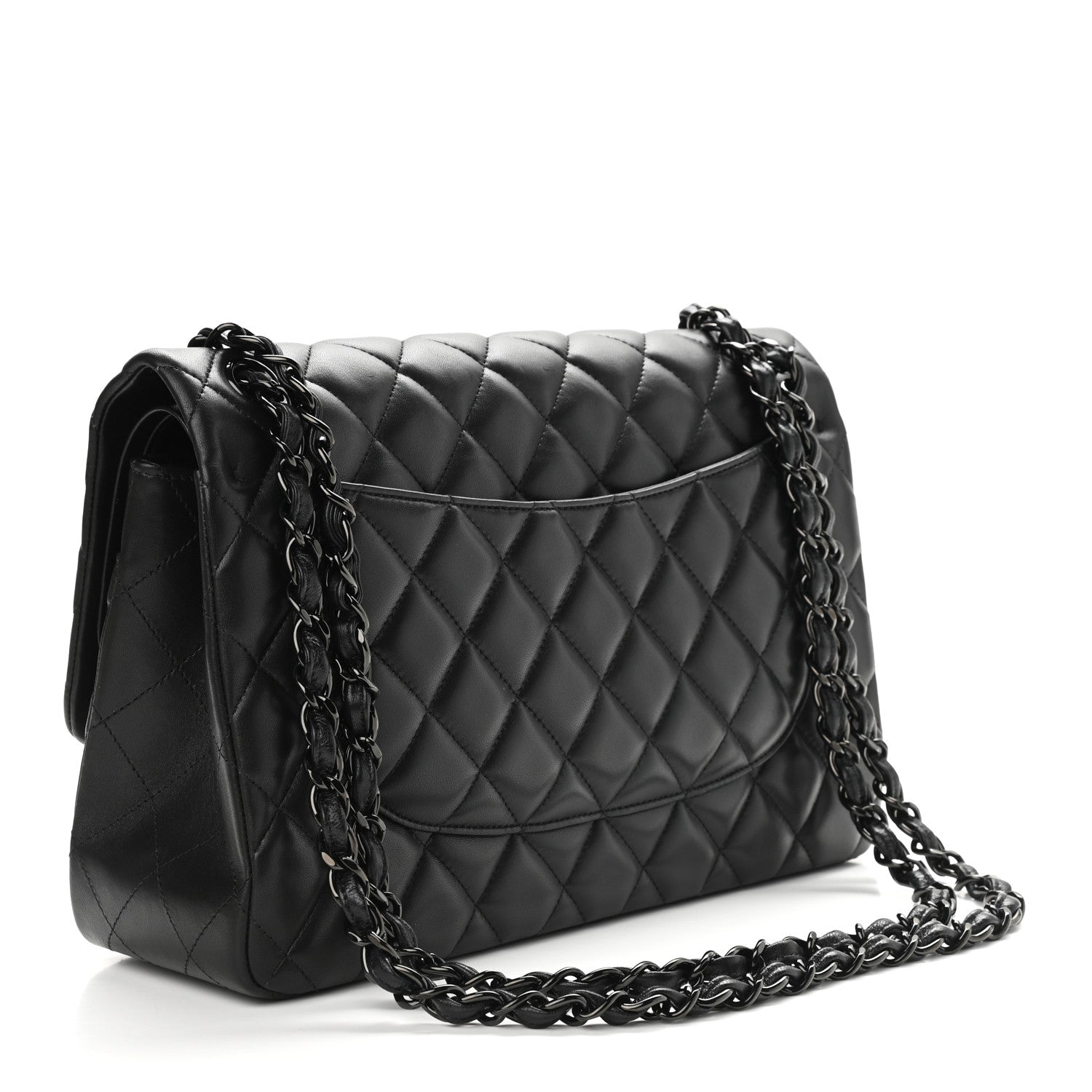 Chanel Lambskin Quilted Jumbo Double Flap So Black 3 of 11