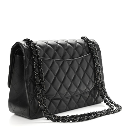 Chanel Lambskin Quilted Jumbo Double Flap So Black 3 of 11