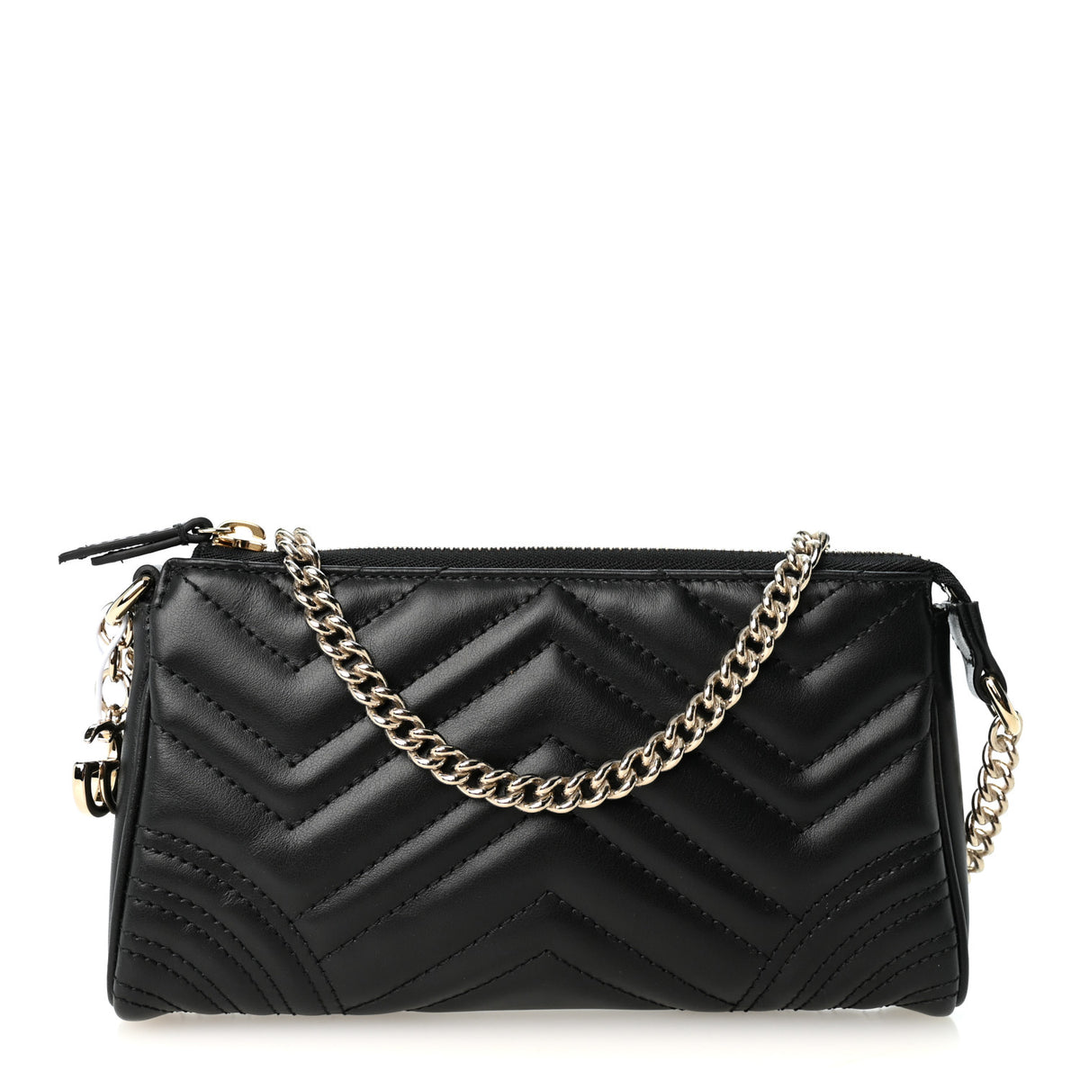 Nappa Chevron Matelasse GG Marmont Small Shoulder Bag Black
