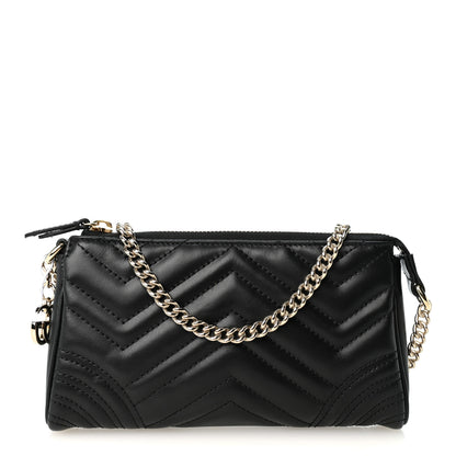 Gucci Nappa Chevron Matelasse GG Marmont Small Shoulder Bag Black 1 of 9