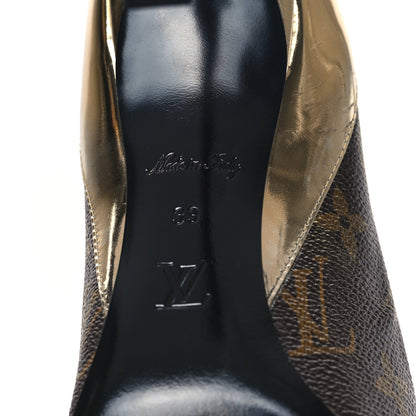 Louis Vuitton Monogram Cherie Pumps 39 Gold 6 of 10