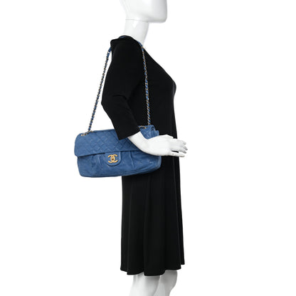 Chanel Iridescent Calfskin Large Chic Quilt Flap Blue 2 of 11