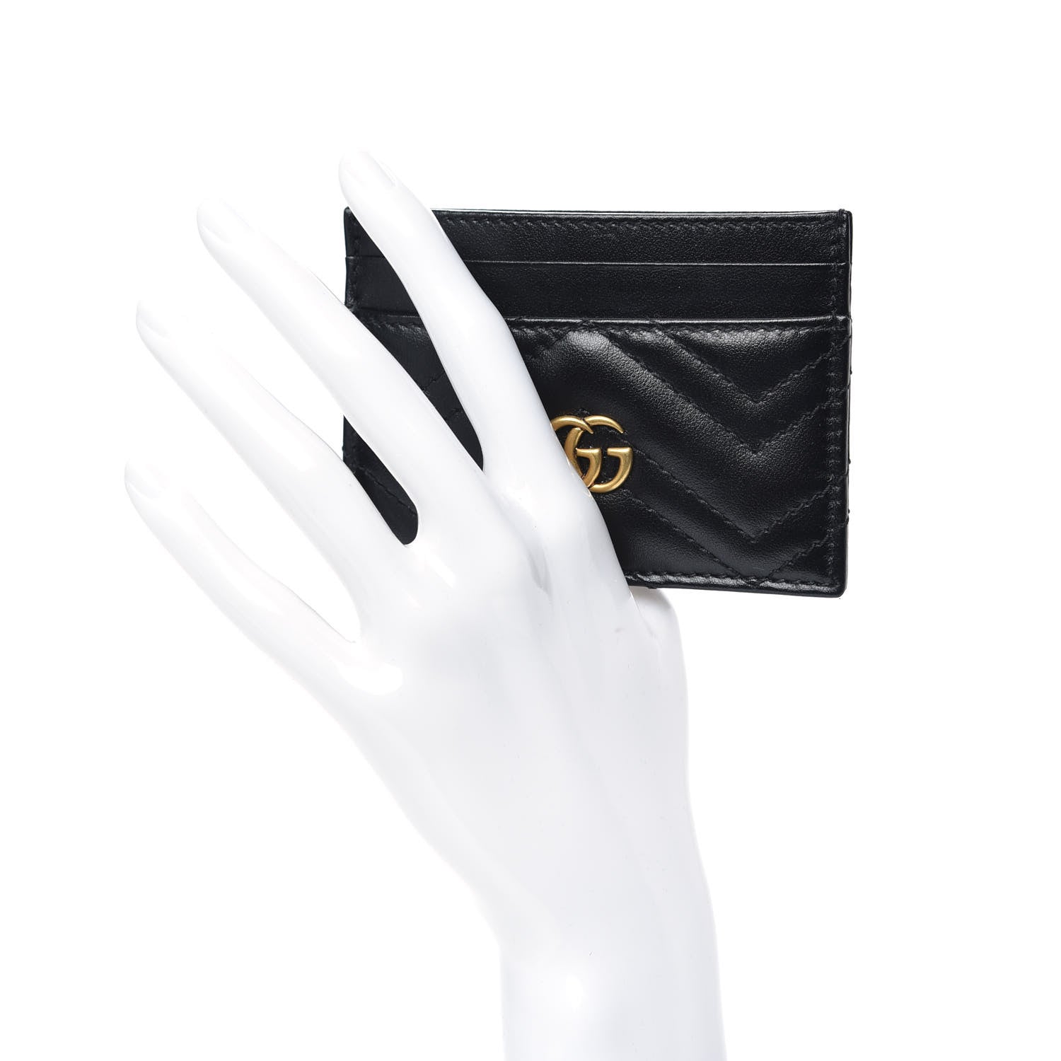 Gucci Calfskin Matelasse GG Marmont Card Holder Black 2 of 6