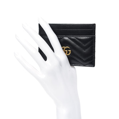 Gucci Calfskin Matelasse GG Marmont Card Holder Black 2 of 6