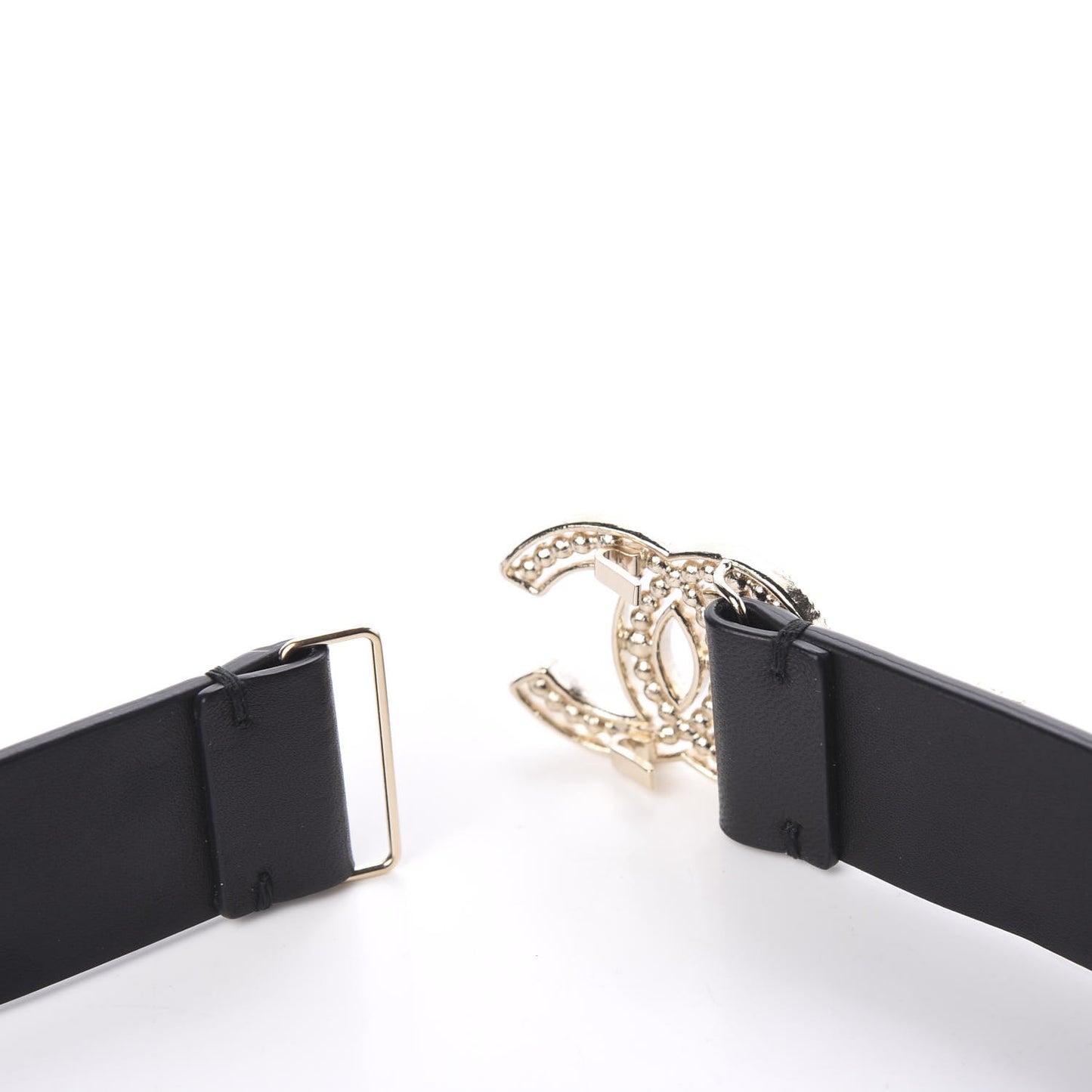 Lambskin Crystal Logo Belt 70 28 Black