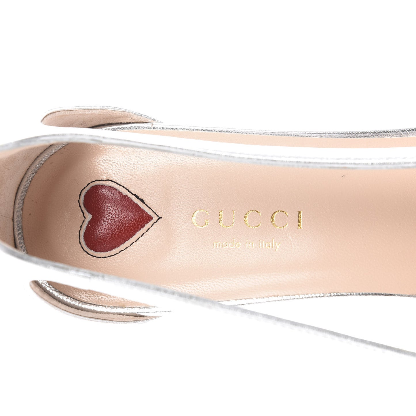 Metallic Nappa Bamboo Crystal Double G Low Heel Pumps 38 Argento