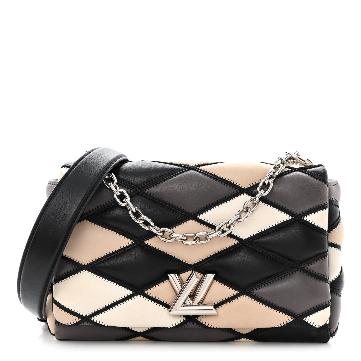 Lambskin Malletage GO-14 PM Beige Black